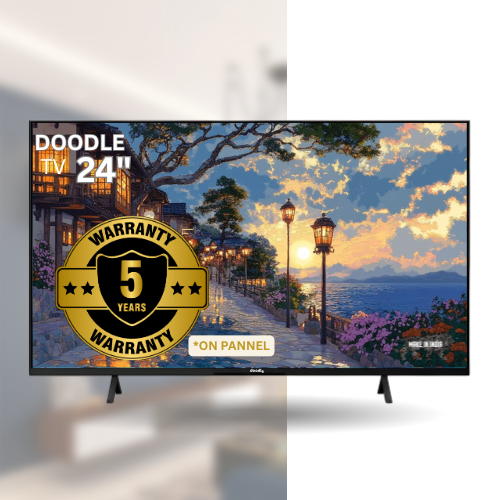 DOODLE 24" LED TV | Metal Body, IPS PANNEL, HDMI, USB, AV, VGA Ports, Dual Speakers, 60Hz Refresh Rate